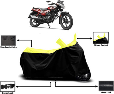 Amexride Two Wheeler Cover for TVS(Star City Plus, Yellow, Black)