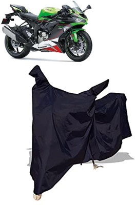 Amexride Two Wheeler Cover for Kawasaki(Ninja ZX-6R BS6, Black)