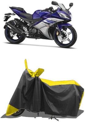 SUGASHRI Waterproof Two Wheeler Cover for Yamaha(YZF-R15 V2 BS6, Yellow, Black)