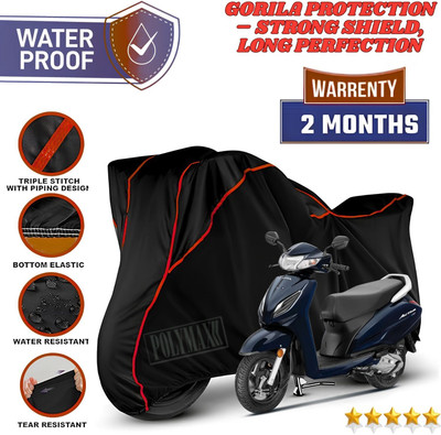 POLYMAXX Waterproof Two Wheeler Cover for Honda(Activa, Black, Red)