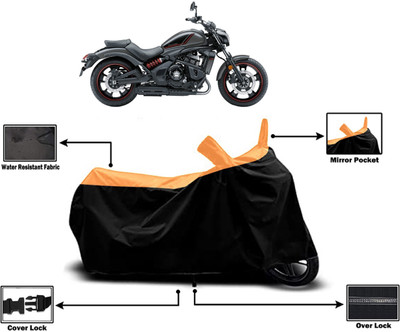 Amexride Two Wheeler Cover for Kawasaki(Vulcan S BS6, Orange)