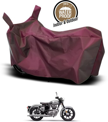SEBONGO Waterproof Two Wheeler Cover for Royal Enfield(Bullet 350, Maroon)