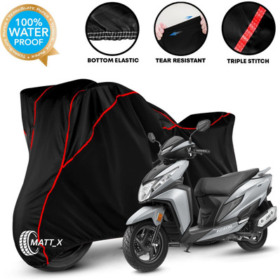 MATT_X Waterproof Two Wheeler Cover for Honda(Dio, Black, Red)