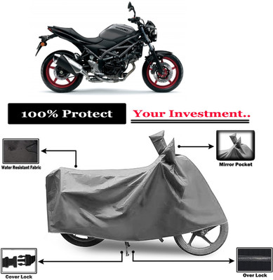 Amexride Two Wheeler Cover for Suzuki(SV650 BS6, Grey)