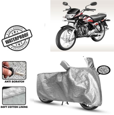 ROYAL AUTO MART Waterproof Two Wheeler Cover for Hero(HF Deluxe, Silver)