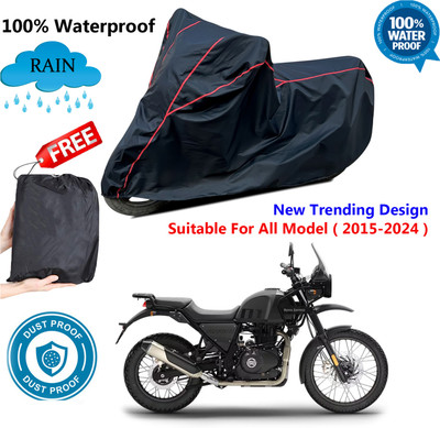 AUTOCAD Waterproof Two Wheeler Cover for Royal Enfield(Himalayan, Black, Red)