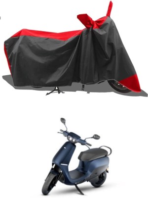 MMSSTAR Waterproof Two Wheeler Cover for Ola(Scooty, Black, Red)