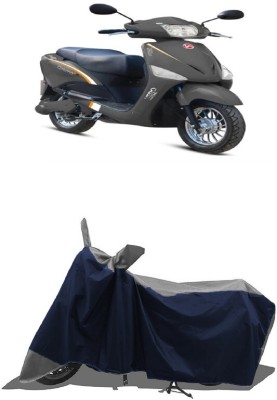 SUGASHRI Waterproof Two Wheeler Cover for Hero(Electric Optima Li BS6, Grey, Blue)