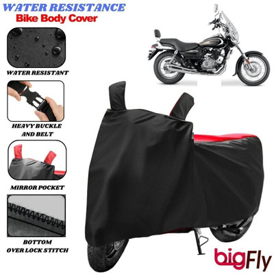 BigFly Two Wheeler Cover for Bajaj(Avenger 220 street, Black, Red)