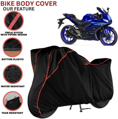 kerwa Waterproof Two Wheeler Cover for Yamaha(YZF R3, Black, Red)