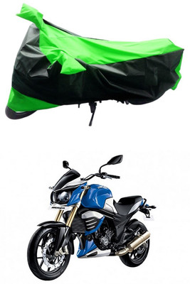 MMSSTAR Waterproof Two Wheeler Cover for Mahindra(Mojo, Green, Black)