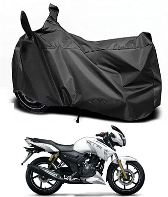 Auto Hub Waterproof Two Wheeler Cover for TVS(Apache RTR 180, Black)