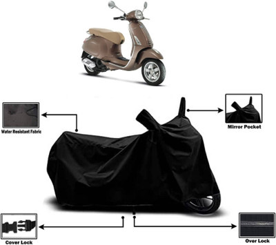 KEDIT Two Wheeler Cover for Vespa(Elegante, Black)