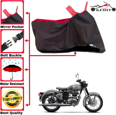 AASHTIK MART Two Wheeler Cover for Royal Enfield(Classic 350, Red, Black)