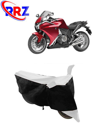 RRZ Waterproof Two Wheeler Cover for Honda(VFR 1200F, Black, White)