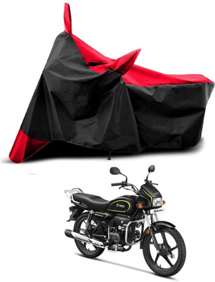 KEDIT Two Wheeler Cover for Hero(Splendor Plus, Red, Black)