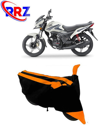 RRZ Waterproof Two Wheeler Cover for Honda(CB Shine SP, Black, Orange)