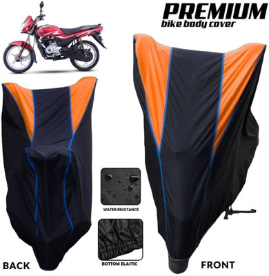 MADAFIYA Two Wheeler Cover for Bajaj(Platina 100 BS6, Black, Orange, Blue)