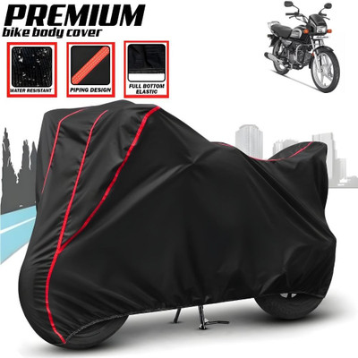 Mwiss Waterproof Two Wheeler Cover for Hero(Splendor Plus, Black, Red)