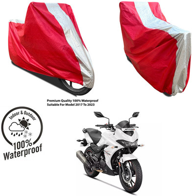 AUTOCAD Waterproof Two Wheeler Cover for Royal Enfield(Bullet Trials 350, Silver, Red)