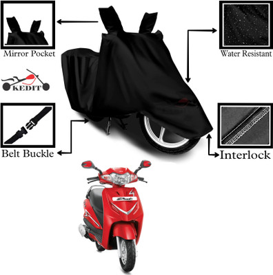 KEDIT Two Wheeler Cover for Hero(Duet LX 110CC, Black)