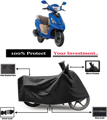 Amexride Two Wheeler Cover for TVS(Zest 110 BS6, Black)
