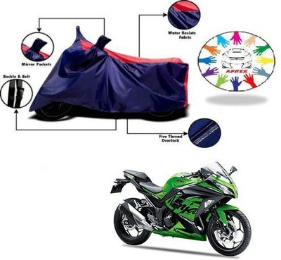 DeepShakshi AUTOMOTIVE Waterproof Two Wheeler Cover for Kawasaki(Ninja 300, Blue, Red)
