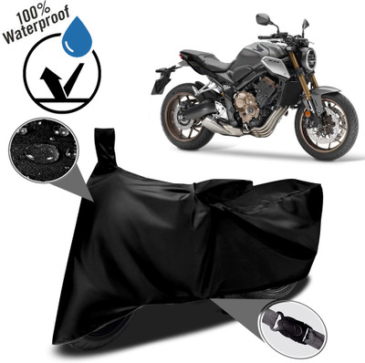 ROYAL AUTO MART Waterproof Two Wheeler Cover for Honda(CBR650R, Black)