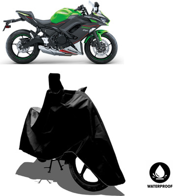 Amexride Waterproof Two Wheeler Cover for Kawasaki(Ninja 650 bs6, Black)