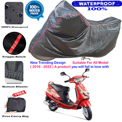 AutoGalaxy Waterproof Two Wheeler Cover for Mahindra(Duro, Black, Red)