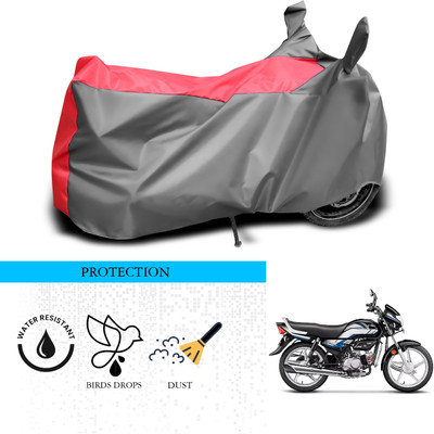 ANTHUB Waterproof Two Wheeler Cover for Hero(HF Deluxe, Grey, Red)