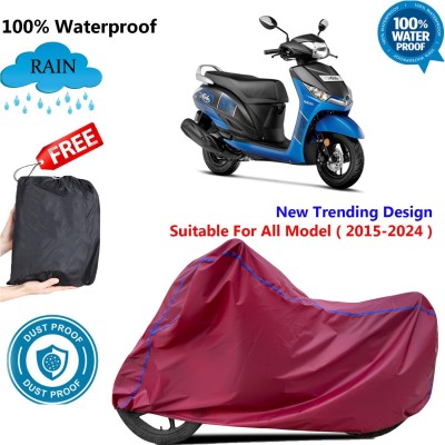 OliverX Waterproof Two Wheeler Cover for Yamaha(Alpha, Maroon)