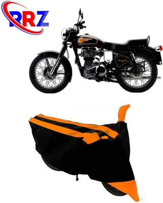 RRZ Waterproof Two Wheeler Cover for Royal Enfield(Bullet 350 Twinspark, Black, Orange)