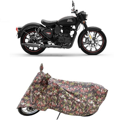 Coxtor Waterproof Two Wheeler Cover for Royal Enfield(Classic Stealth Black BS6, Multicolor)