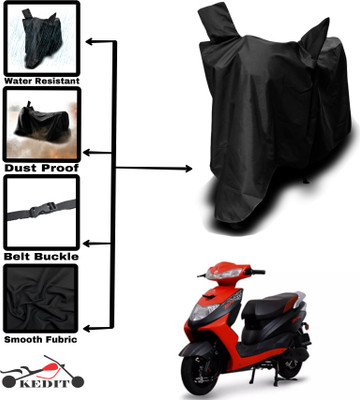 KEDIT Two Wheeler Cover for Ampere(Reo Elite BS6, Black)