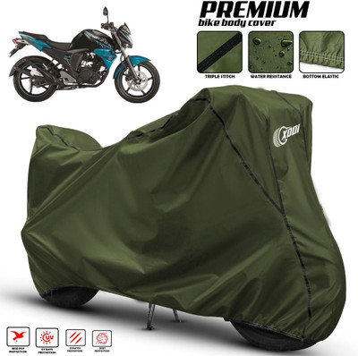 xodi Waterproof Two Wheeler Cover for Yamaha(FZ S FI (V 2.0) BS6, Green, Black)