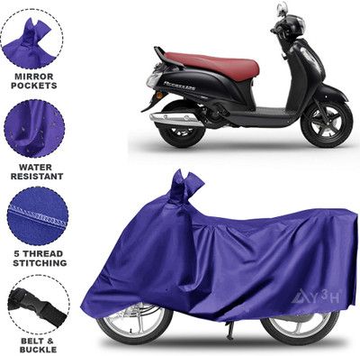 Y3H Waterproof Two Wheeler Cover for Suzuki(Access 125, Blue)