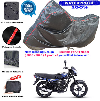 AutoGalaxy Waterproof Two Wheeler Cover for Bajaj(CT110, Black, Red)