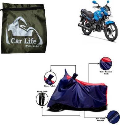 Car Life Waterproof Two Wheeler Cover for Hero(Glamour, Red, Blue)