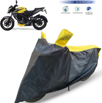 ma collections Waterproof Two Wheeler Cover for Bajaj(Pulsar 200NS FI BS6, Yellow, Black)
