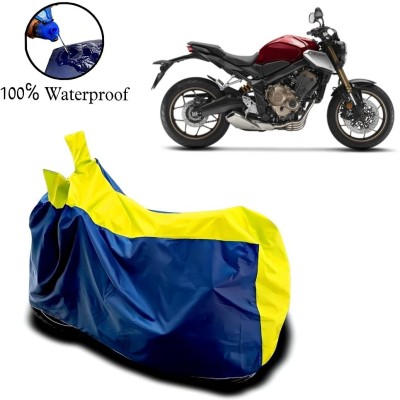 rakku Waterproof Two Wheeler Cover for Honda(CBR 650F, Yellow, Blue)