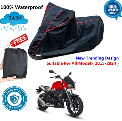 AUTOCAD Waterproof Two Wheeler Cover for Mahindra(Mojo UT 300, Black, Red)