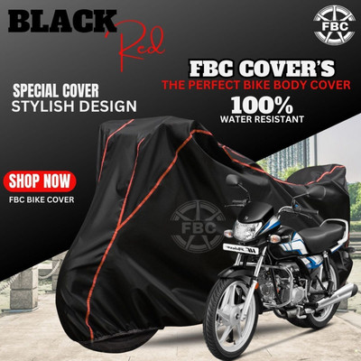 AutoGalaxy Waterproof Two Wheeler Cover for Hero(HF Deluxe, Black, Red)