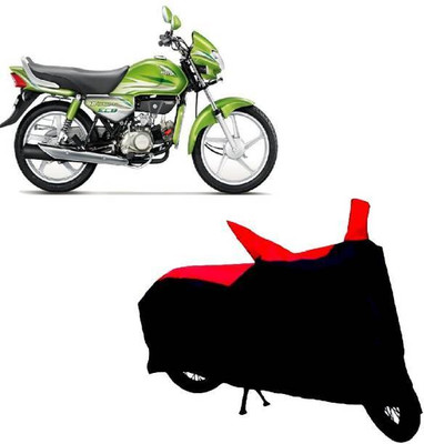 RAAMKM Two Wheeler Cover for Hero(HF Deluxe Eco, Red, Black)