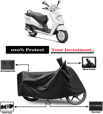 Amexride Two Wheeler Cover for Hero(Duet VX 110CC BS6, Black)