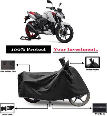 AASHTIK MART Two Wheeler Cover for TVS(Apache RTR 160 4V, Black)