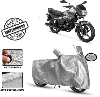 Autoinnovation Waterproof Two Wheeler Cover for Hero(Pleasure Plus, Silver)