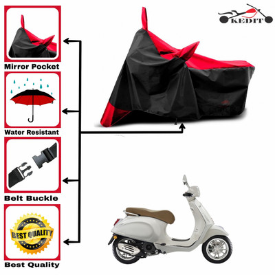 AASHTIK MART Two Wheeler Cover for Vespa(GTS Super 125, Red, Black)