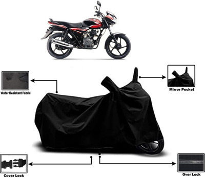 Amexride Two Wheeler Cover for Bajaj(Discover 100 DTS-i, Black)