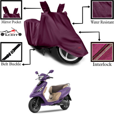 KEDIT Two Wheeler Cover for TVS(Scooty Zest 110 BS6, Maroon)